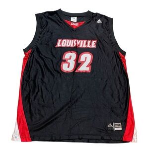 Vintage Louisville Cardinals Adidas Mens Black/Red/White Basketball Jersey- 2XL